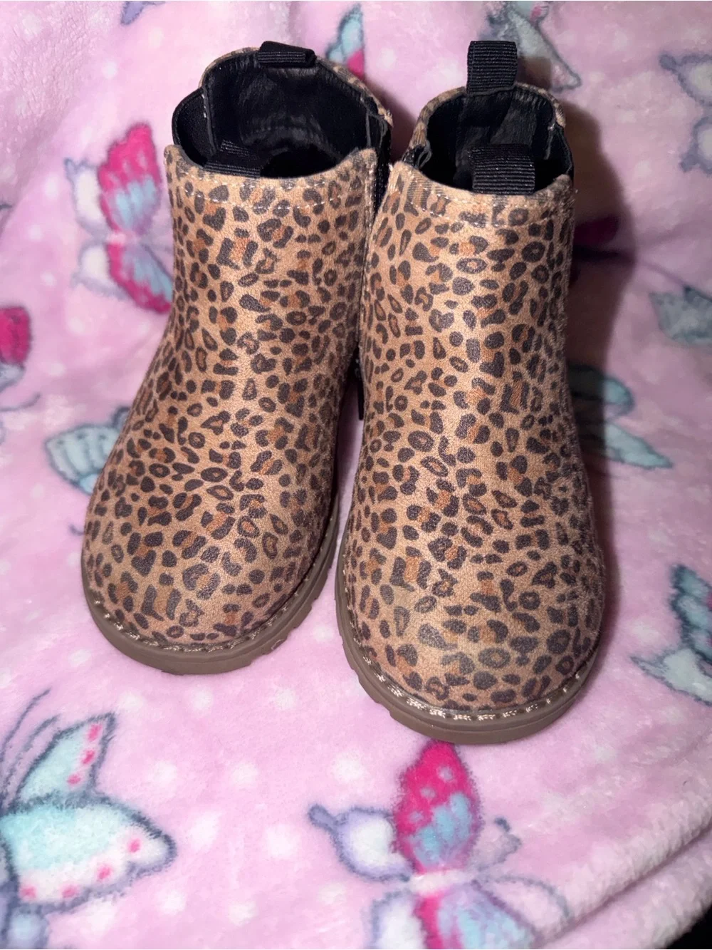 Primark Kids Leopard Chelsea Boots - Tan & Black